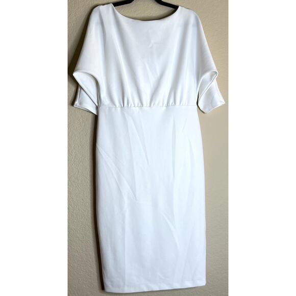 Alexia Admor Paris Sheath Dress Women Large White Bodycon Wedding Rehearsal - Picture 2 of 11